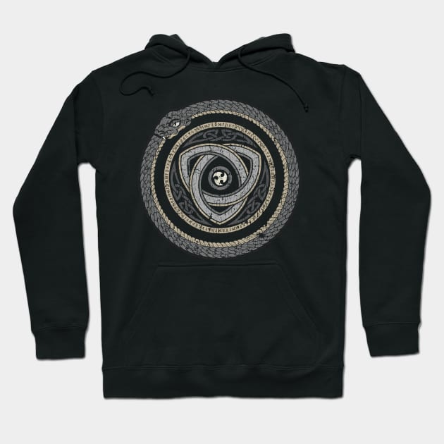 Ouroboros Viking Jormungandr Norse Pagan Serpent Hoodie by Blue Pagan